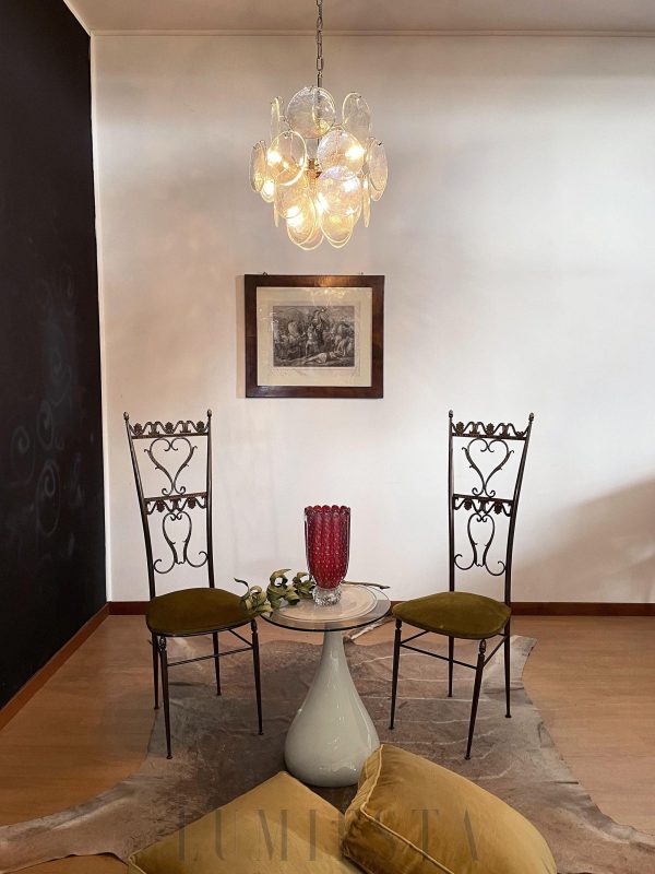 Lampa wisząca Vintage Murano z irydyzującym szkłem 45cm