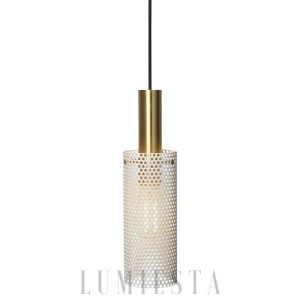 Lampa wisząca skandynawska cylindryczna z metalową osłoną