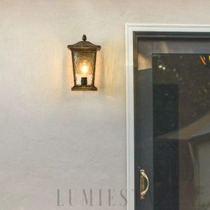 Zewnętrzna szklana lampa ścienna w kształcie klatki