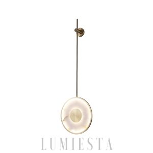 Sajama - Okrągła lampa ścienna z alabastrem, ciepłe/zimne