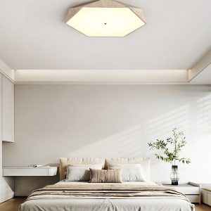 Sześciokątna trawertynowa lampa sufitowa 50 cm ciepła