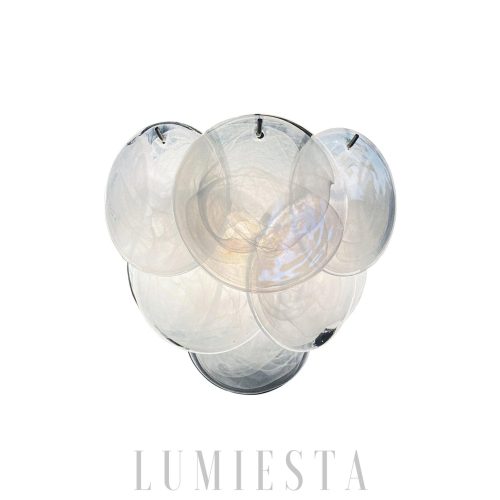 Murano White - White vintage wall lamp with discs 34 cm