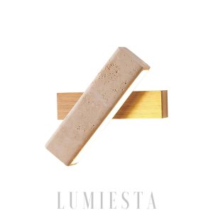 Tonya - Lampa ścienna Rectangle z travertynu — nowoczesna