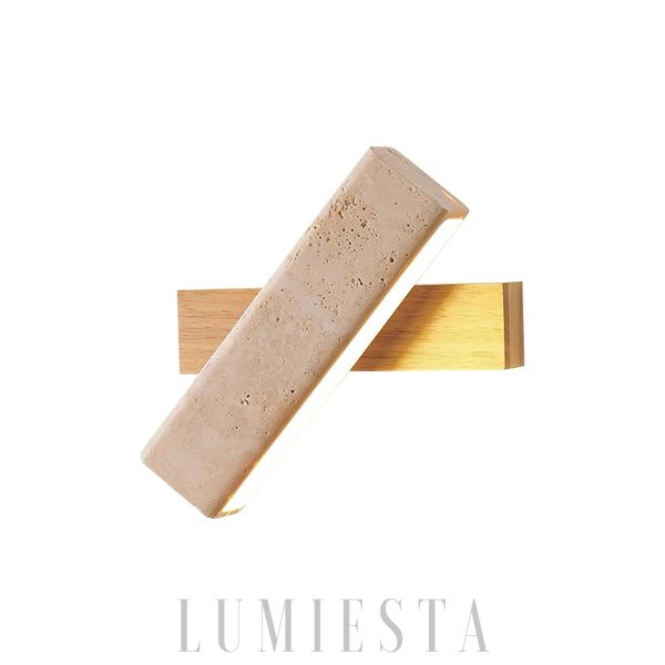 Tonya - Lampa ścienna Rectangle z travertynu — nowoczesna