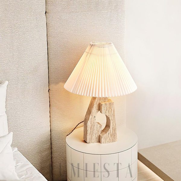 Mirage - Nowoczesna lampa stołowa z trawertynu 43 cm