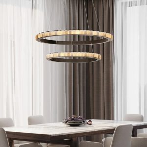 Avalon - Alabastrowy pierścień w mosiężnej oprawie