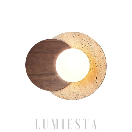 Lunar Eclipse - Nowoczesna lampa ścienna z trawertynu