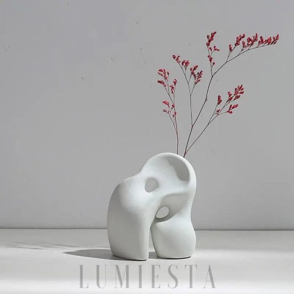 wm_11080312921352444963.jpg Elegancki biały ceramiczny wazon 12–14 cm