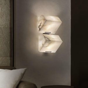 Nowoczesna lampa ścienna Alabaster czarno-biała