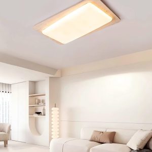 Elegancka prostokątna trawertynowa lampa sufitowa 93x54cm