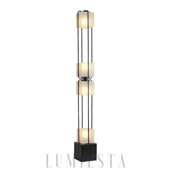 Syberia - lampa podłogowa minimalistyczna w kolorze czarnym