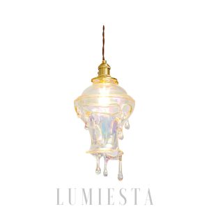 Lampa wisząca w kształcie kropli wody z kryształem i szkłem