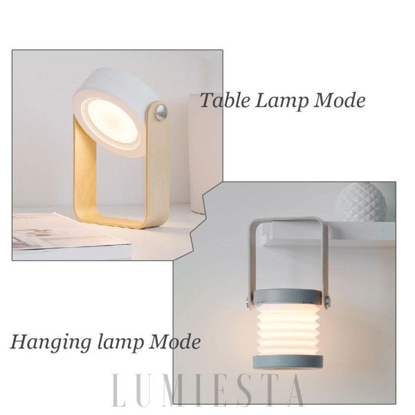 Stylowa lampa stołowa i wisząca z drewna i metalu