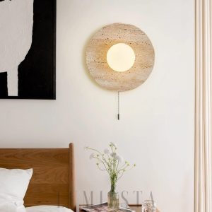 wm_11290862311910872950.jpg Tahiti - Beżowa lampa ścienna z travertynu Lunar Eclipse