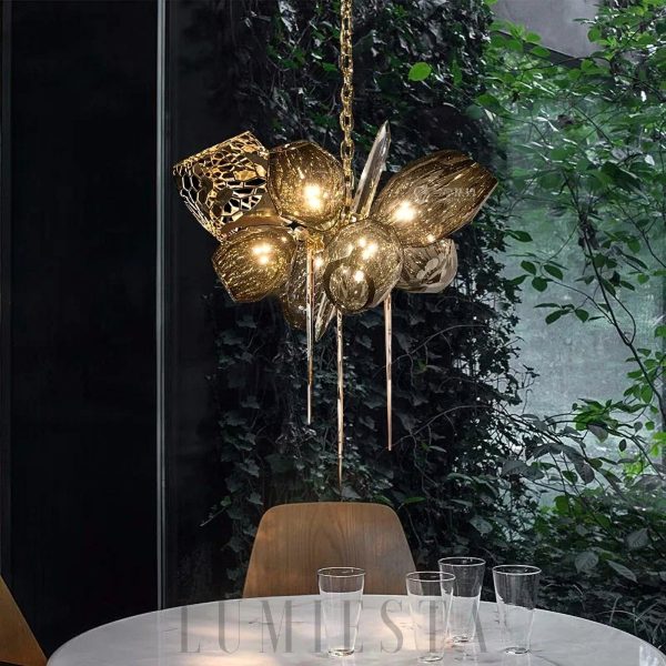 Britannica - Nowoczesny żyrandol wiszący, złoto/szary