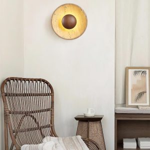 Memphis - Halo — trawertyn, okrągła 25 cm, beżowa