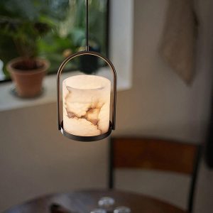 Lampa wisząca cylindryczna z marmuru o średnicy 20cm