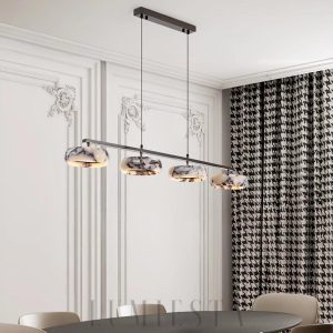 Lampa wisząca 115cm białe marmurowe pierścienie ciepła