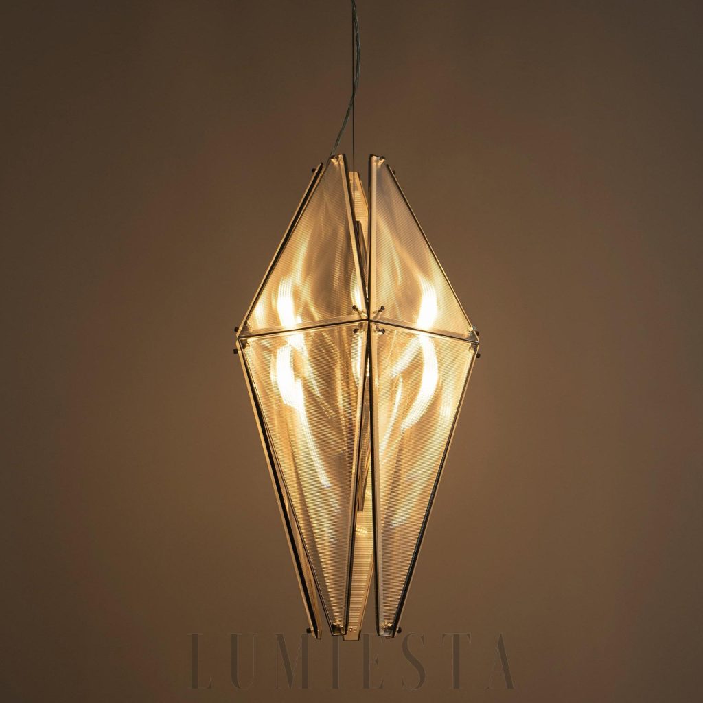 Fragment 08 - lampa wisząca chrom stal nierdzewna w ujęciu pod kątem