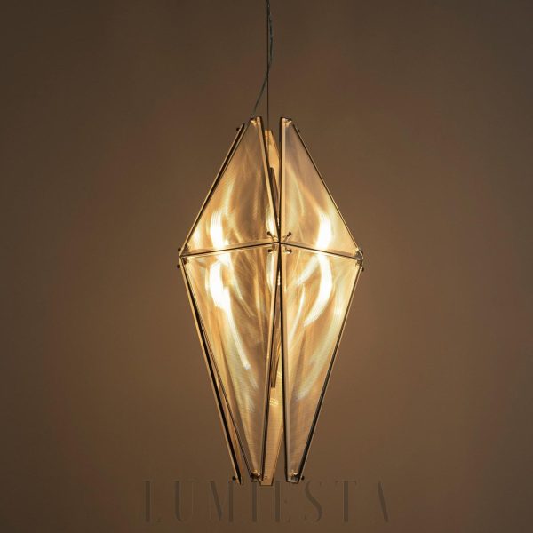 Fragment 08 - lampa wisząca chrom stal nierdzewna w ujęciu pod kątem