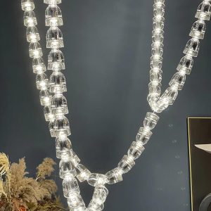 Lampa wisząca Gabriel G przezroczysta stal nierdzewna 120cm