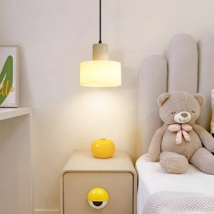 Tyne - Alabastrowa lampa wisząca cylindryczna, elegancka