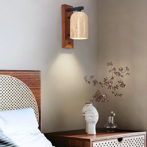 Mirabelle lampa ścienna trawertyn kopuła beżowy 10x15x28 cm