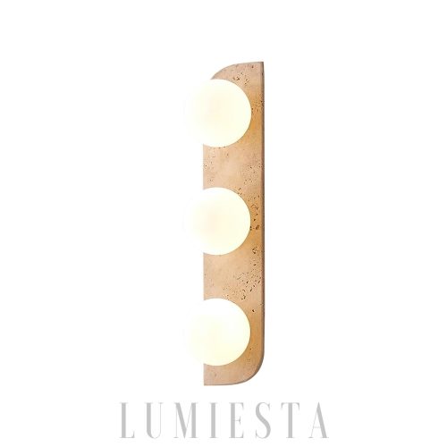 Neptune - Żółta lampa ścienna z trawertynu, nowoczesna