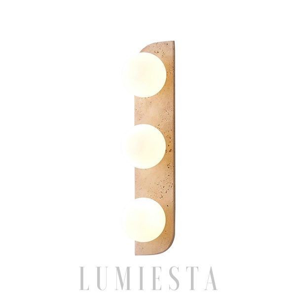 Neptune - Żółta lampa ścienna z trawertynu, nowoczesna