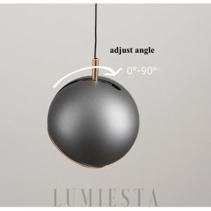 Wisząca lampa kula metalowa czarna z regulacją kąta - widok głównej formy