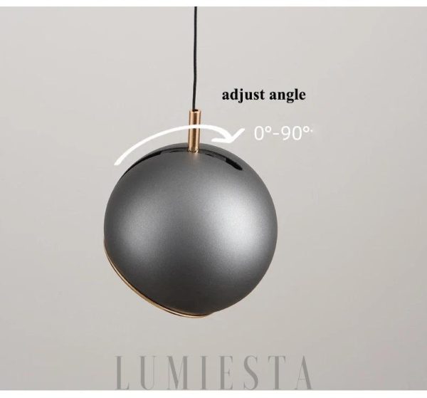 Wisząca lampa kula metalowa czarna z regulacją kąta - widok głównej formy