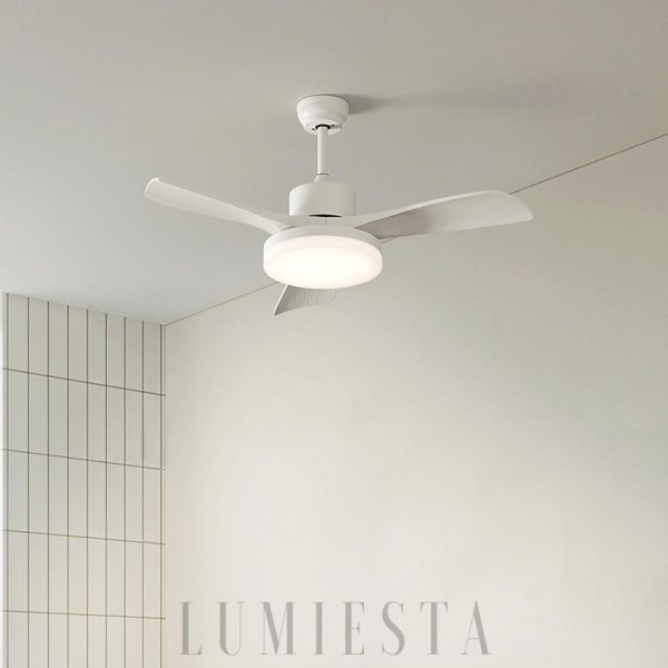 Biały sufitowy wentylator z oświetleniem Nordic 3 5 łopatek