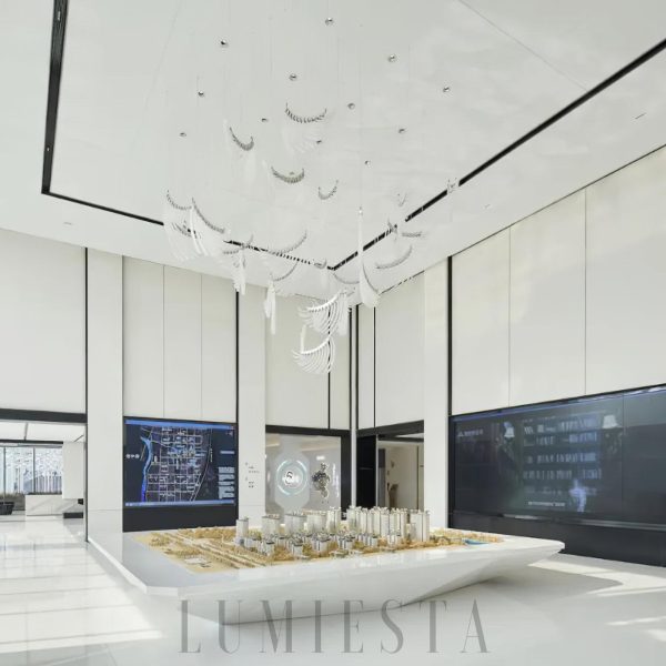 Palmette - Żyrandol warstwowy chrom 38 cm, ciepłe światło