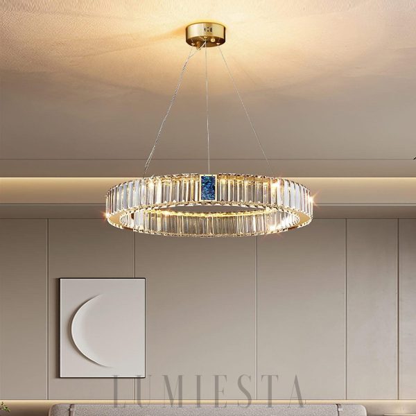 Roman - Lampa wisząca Ring złota, kryształ 40/60/80/100 cm