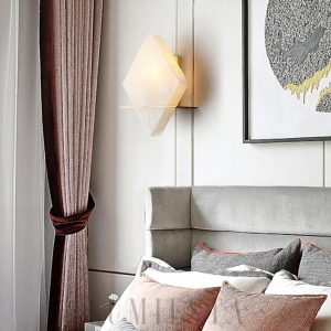 Rhombus - Alabastrowa lampa ścienna nowoczesna 20 cm