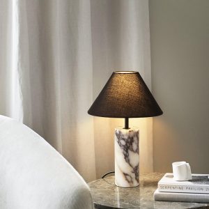 Teardrop - Marmurowa lampa stołowa elegancka średnica 30 cm