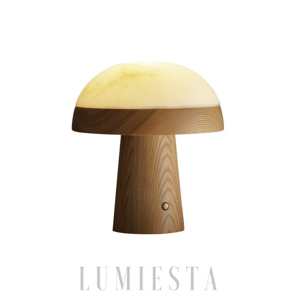 Clout - Lampa stołowa z alabastru w kolorze orzechowym