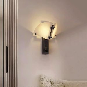 wm_12174697594573294902.jpg Dione - Alabastrowa lampa ścienna, czarno-biała