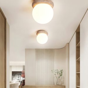 wm_12285290161875799549.jpg Travertynowa Asteroid okrągła lampa sufitowa 16cm beżowa