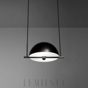 Nowoczesna lampa wisząca Trapeze czarna - sylwetka z profilem aluminiowym
