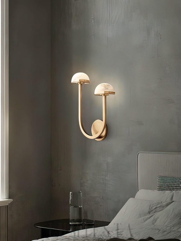 Mauritius - Alabaster grzybek ścienny złoto-biały