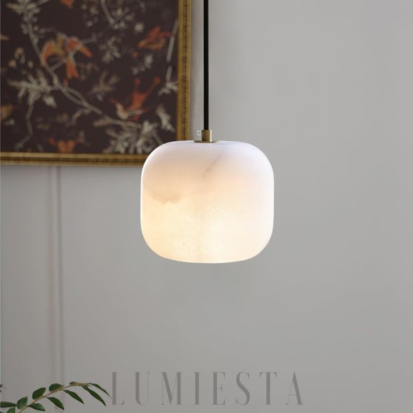 Puria - Lampa wisząca Alabaster, nowoczesna biała 12/15 cm