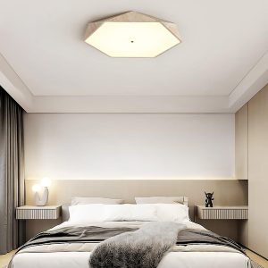 Sześciokątna trawertynowa lampa sufitowa 50 cm ciepła