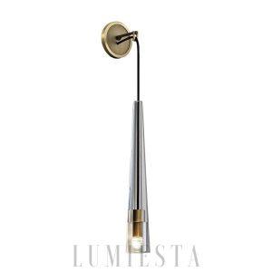 Lampa Ścienna ABNER Kryształowa Mosiężna 12cm Elegancka