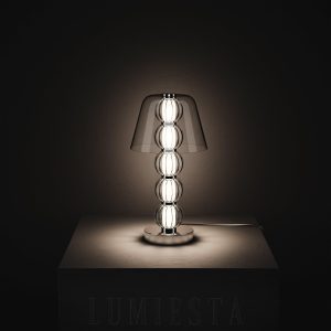 Namib - Lampa stołowa srebrna 26cm nowoczesny styl LED