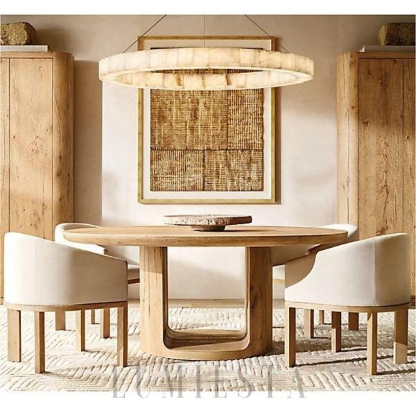 Liviji - Żyrandol 100 cm z kamieniem Calcite, brąz/nikiel