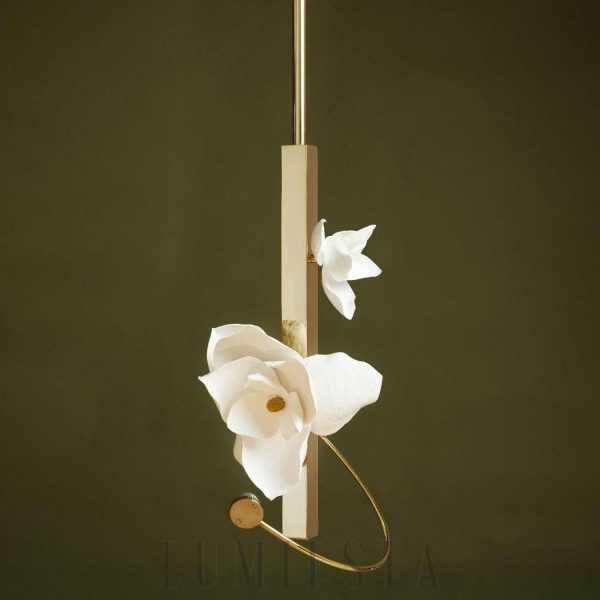 Lampa wisząca Lure w kształcie kwiatu z białym światłem