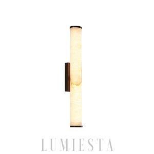 Callisto - Cylindryczna lampa ścienna Alabaster czarno-biała, Ø 50,60,80 cm, nowoczesna