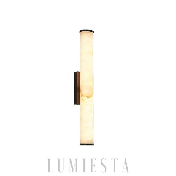 Callisto - Cylindryczna lampa ścienna Alabaster czarno-biała, Ø 50,60,80 cm, nowoczesna