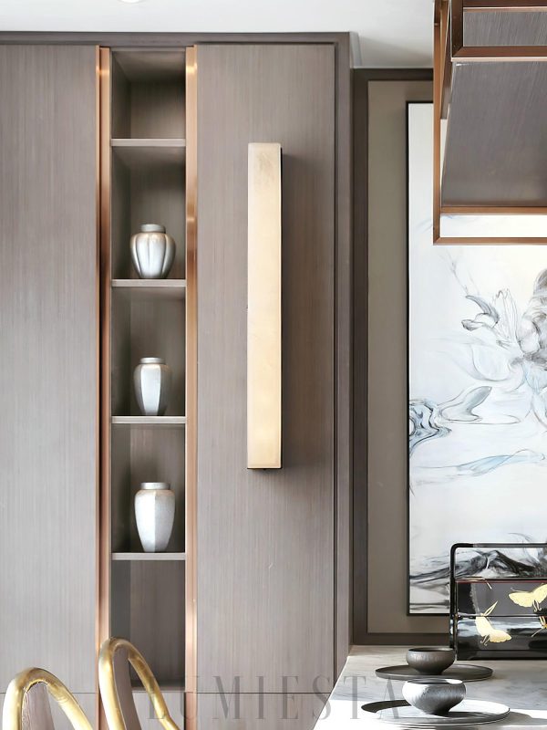 Emerson - Lampa ścienna alabastrowa, mosiądz, nowoczesna